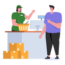 پیش‌نمایش فایل man-paying-for-product-at-cahier-5796095 از پک خرید حضوری و خرده‌فروشی