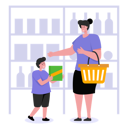 پیش‌نمایش فایل mother-doing-grocery-shopping-with-child-5796097 از پک خرید حضوری و خرده‌فروشی