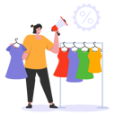 پیش‌نمایش فایل woman-announcing-shopping-sale-5796096 از پک خرید حضوری و خرده‌فروشی