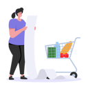 پیش‌نمایش فایل woman-checking-shopping-receipt-5796101 از پک خرید حضوری و خرده‌فروشی