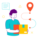 پیش‌نمایش فایل deliveryman-holding-parcel-5795991 از پک فرآیند خوش‌آمدگویی