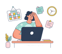 پیش‌نمایش فایل woman-working-on-short-deadline-5854381 از پک بهره‌وری و کار