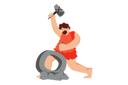 پیش‌نمایش فایل caveman-sculpting-circular-shape-6210238 از پک بلاکچین و رمزارز