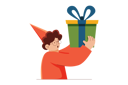 پیش‌نمایش فایل birthday-boy-holding-birthday-gift-6210319 از پک جشن