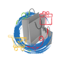 پیش‌نمایش فایل online-shopping-concept-with-shopping-bags-and-trolley-1876592 از پک عکس