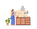 پیش‌نمایش فایل indian-housewife-working-in-the-kitchen-2529316 از پک تم هندی