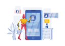 پیش‌نمایش فایل robot-checking-user-profile-3985669 از پک ربات‌های در حال استفاده