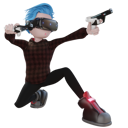 پیش‌نمایش فایل boy-holding-vr-gun-5404747 از پک جهان واقعیت مجازی