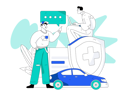 پیش‌نمایش فایل working-man-checking-car-insurance-10169499 از پک بیمه خودرو
