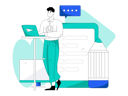 پیش‌نمایش فایل man-working-on-laptop-and-making-task-schedule-10248167 از پک کسب و کار