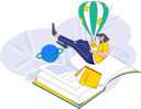 پیش‌نمایش فایل girl-flying-with-book-10745623 از پک فعالیت مدرسه