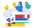 پیش‌نمایش فایل girl-sitting-on-book-and-preparing-for-examination-10745649 از پک فعالیت مدرسه