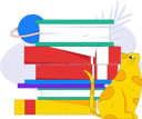 پیش‌نمایش فایل cat-sitting-beside-books-10745600 از پک فعالیت مدرسه