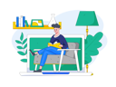 پیش‌نمایش فایل man-reading-book-on-laptop-10745588 از پک فعالیت مدرسه