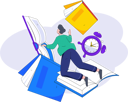 پیش‌نمایش فایل student-flying-with-book-10745596 از پک فعالیت مدرسه