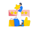 پیش‌نمایش فایل boy-giving-shopping-feedback-10745131 از پک امتیازها و بازخوردها