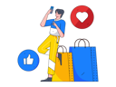 پیش‌نمایش فایل boy-giving-shopping-feedback-10745139 از پک امتیازها و بازخوردها