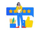 پیش‌نمایش فایل girl-giving-customer-ratings-10745135 از پک امتیازها و بازخوردها