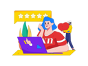 پیش‌نمایش فایل woman-giving-online-ratings-using-laptop-10745129 از پک امتیازها و بازخوردها