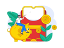 پیش‌نمایش فایل boy-doing-saving-and-putting-money-in-red-envelop-10745276 از پک کیف پول