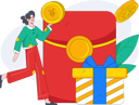 پیش‌نمایش فایل girl-with-gift-angpow-10745291 از پک کیف پول
