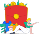 پیش‌نمایش فایل girl-with-gift-angpow-10745299 از پک کیف پول