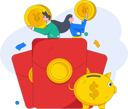 پیش‌نمایش فایل people-putting-money-in-angpow-10745275 از پک کیف پول