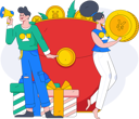 پیش‌نمایش فایل people-putting-money-in-angpow-10745295 از پک کیف پول