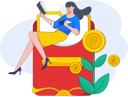 پیش‌نمایش فایل woman-sitting-on-red-envelope-10745283 از پک کیف پول