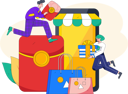 پیش‌نمایش فایل boy-and-girl-shopping-online-10744748 از پک تجارت الکترونیک
