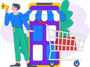 پیش‌نمایش فایل boy-doing-online-marketing-10744750 از پک تجارت الکترونیک