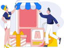 پیش‌نمایش فایل couple-buying-clothes-online-10744722 از پک تجارت الکترونیک
