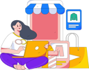 پیش‌نمایش فایل woman-doing-online-shopping-on-laptop-10744713 از پک تجارت الکترونیک