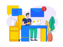 پیش‌نمایش فایل employee-is-analyzing-unread-messages-11212298 از پک همکاری تجاری