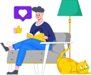پیش‌نمایش فایل boy-is-reading-book-while-resting-on-sofa-11212760 از پک خواندن و یادگیری