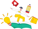 پیش‌نمایش فایل boy-launches-creative-ideas-from-books-11212755 از پک خواندن و یادگیری