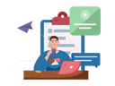 پیش‌نمایش فایل boy-holding-coffee-cup-and-working-on-laptop-11325349 از پک کسب و کار