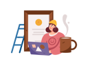پیش‌نمایش فایل girl-working-at-office-11325347 از پک کسب و کار