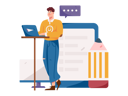 پیش‌نمایش فایل man-working-on-laptop-and-making-task-schedule-11325335 از پک کسب و کار