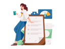 پیش‌نمایش فایل woman-holding-coffee-and-making-plan-list-11325350 از پک کسب و کار
