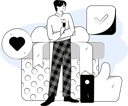 پیش‌نمایش فایل man-reviews-at-social-media-post-11329584 از پک رتبه بندی