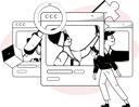 پیش‌نمایش فایل businessman-analyzes-employee-biodata-11329579 از پک استخدام