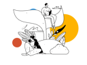 پیش‌نمایش فایل young-girl-and-boy-reading-book-in-park-11329133 از پک فعالیت تفریحی