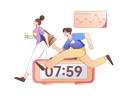 پیش‌نمایش فایل employees-running-late-for-presentation-11453563 از پک دیر رسیدن به محل کار