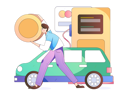 پیش‌نمایش فایل paying-through-debit-card-for-vehicle-refilling-11453509 از پک سوخت گیری ماشین