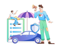 پیش‌نمایش فایل man-announcing-about-car-insurance-11452392 از پک بیمه خودرو