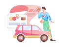 پیش‌نمایش فایل man-holding-megaphone-while-announcing-car-insurance-policy-payment-11452403 از پک بیمه خودرو