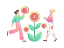 پیش‌نمایش فایل girls-doing-investment-growth-11452849 از پک امور مالی