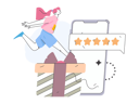 پیش‌نمایش فایل happy-girl-giving-good-ratings-11454716 از پک بررسی‌ها و بازخوردها