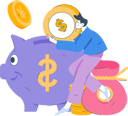 پیش‌نمایش فایل boy-saving-money-in-piggy-bank-11454337 از پک امور مالی